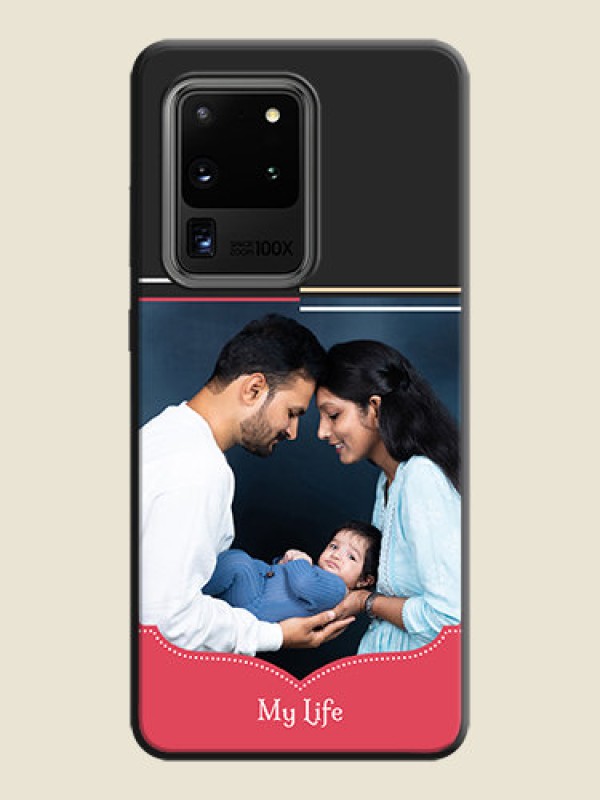 Custom Classic Plain Design with Name - Photo on Space Black Soft Matte Phone Cover - Galaxy S20 Ultra