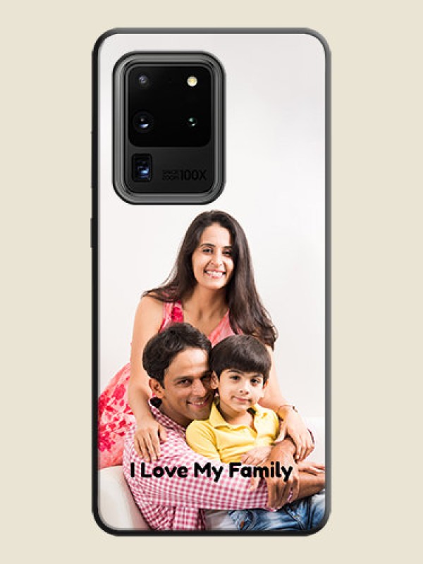 Custom Full Single Pic Upload With Text On Space Black Personalized Soft Matte Phone Covers -Samsung Galaxy S20 Ultra