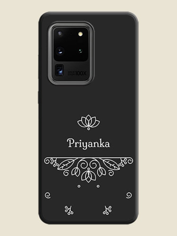 Custom Lotus Garden Custom Text On Space Black Personalized Soft Matte Phone Covers -Samsung Galaxy S20 Ultra