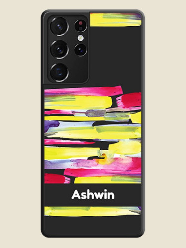 Custom Brush Coloured on Space Black Personalized Soft Matte Phone Covers - Galaxy S21 Ultra