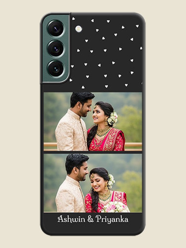 Custom Miniature Love Symbols with Name on Space Black Custom Soft Matte Back Cover - Galaxy S22 Plus 5G