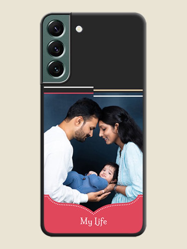 Custom Classic Plain Design with Name on Photo on Space Black Soft Matte Phone Cover - Galaxy S22 Plus 5G