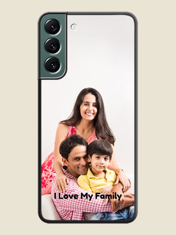 Custom Full Single Pic Upload With Text On Space Black Personalized Soft Matte Phone Covers -Samsung Galaxy S22 Plus 5G