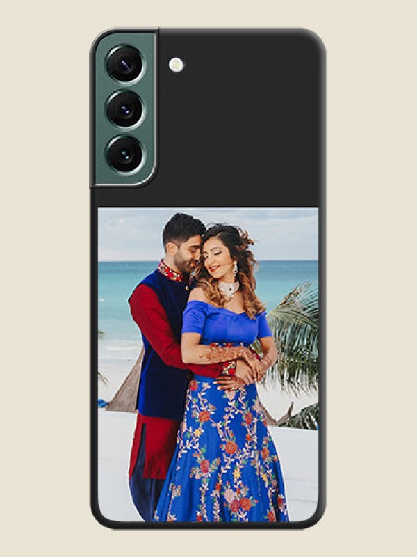 Custom Image Upload With Space Black Color On Custom Soft Matte Mobile Back Cover - Samsung Galaxy S22 Plus 5G