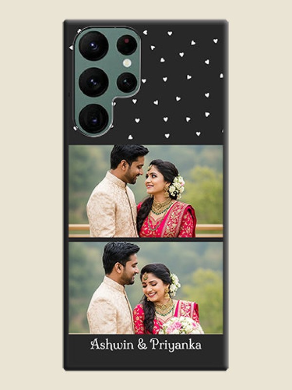 Custom Miniature Love Symbols with Name on Space Black Custom Soft Matte Back Cover - Galaxy S22 Ultra 5G
