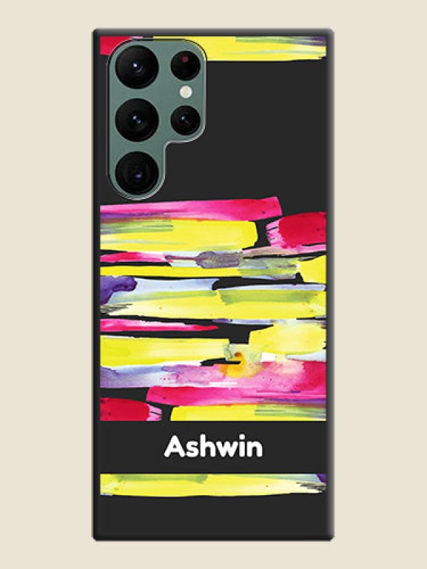 Custom Brush Coloured on Space Black Personalized Soft Matte Phone Covers - Galaxy S22 Ultra 5G