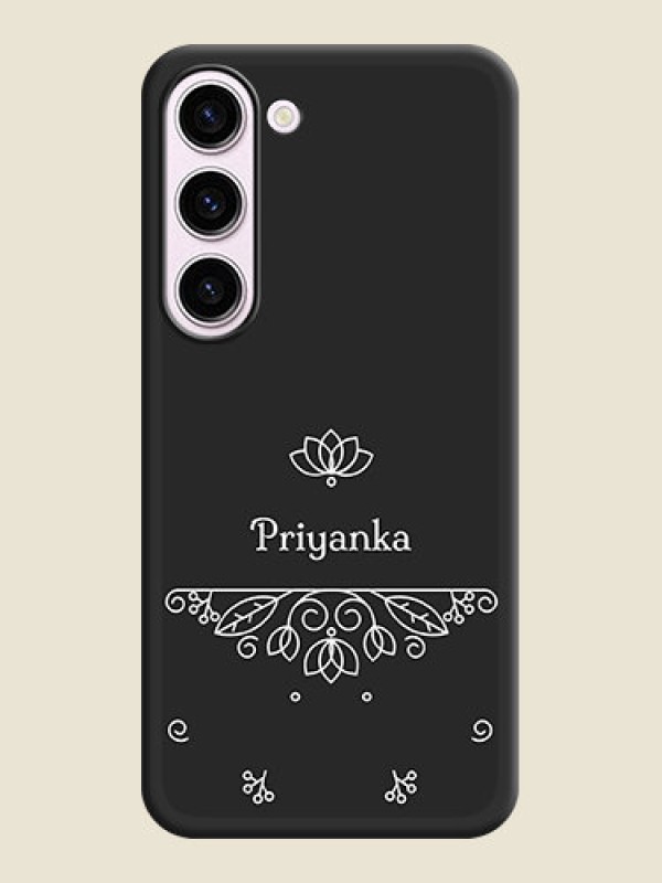 Custom Lotus Garden Custom Text On Space Black Personalized Soft Matte Phone Covers -Samsung Galaxy S23 5G