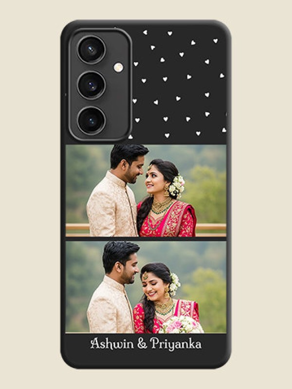 Custom Miniature Love Symbols with Name on Space Black Custom Soft Matte Back Cover - Galaxy S23 FE 5G