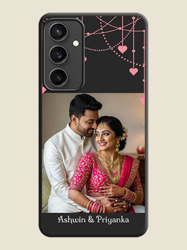 Custom Pink Love Hangings with Text on Space Black Custom Soft Matte Back Cover - Galaxy S23 FE 5G
