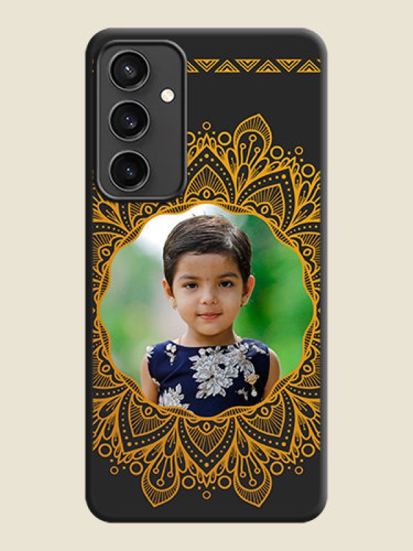 Custom Round Image with Floral Design - Photo on Space Black Soft Matte Mobile Cover - Galaxy S23 FE 5G