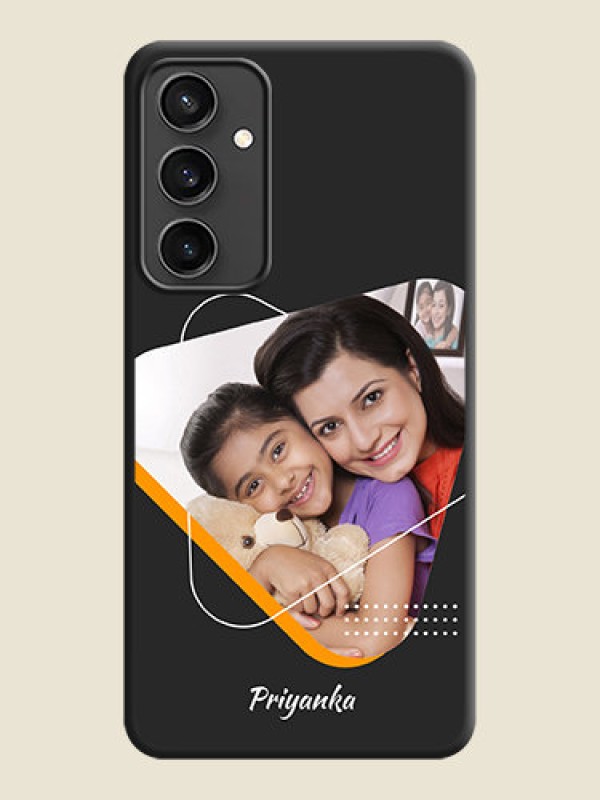 Custom Yellow Triangle - Photo on Space Black Soft Matte Phone Cover - Galaxy S23 FE 5G