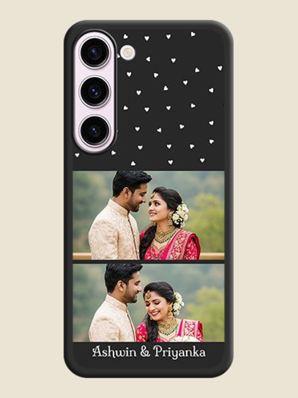 Custom Miniature Love Symbols with Name on Space Black Custom Soft Matte Back Cover - Samsung Galaxy S23 Plus 5G