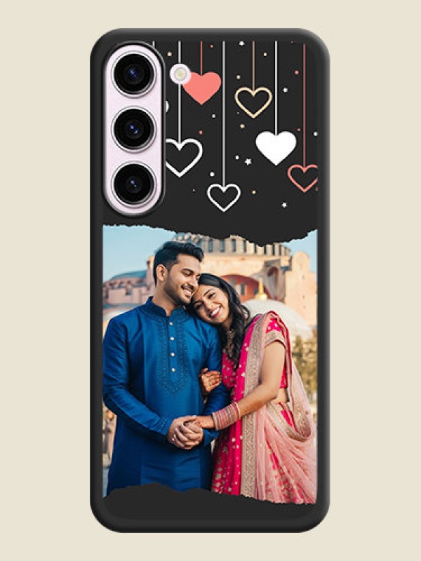 Custom Love Hangings with Splash Wave Picture on Space Black Custom Soft Matte Phone Back Cover - Samsung Galaxy S23 Plus 5G