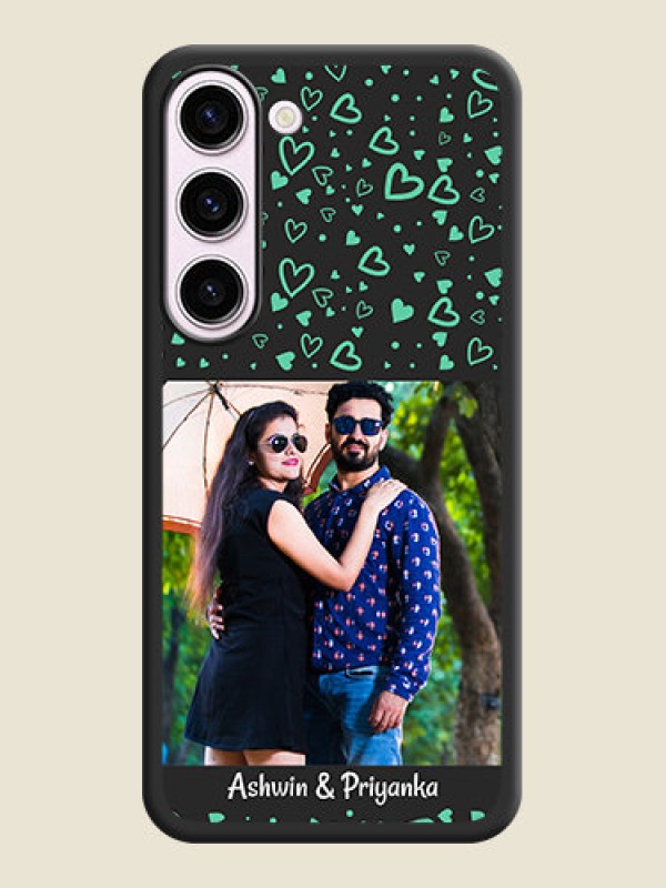 Custom Sea Green Indefinite Love Pattern on Photo on Space Black Soft Matte Mobile Cover - Samsung Galaxy S23 Plus 5G