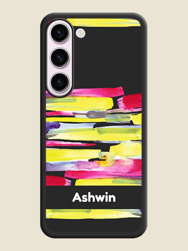Custom Brush Coloured on Space Black Personalized Soft Matte Phone Covers - Samsung Galaxy S23 Plus 5G