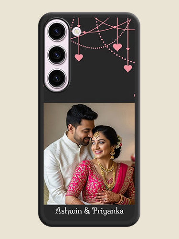 Custom Pink Love Hangings with Text on Space Black Custom Soft Matte Back Cover - Samsung Galaxy S23 Plus 5G