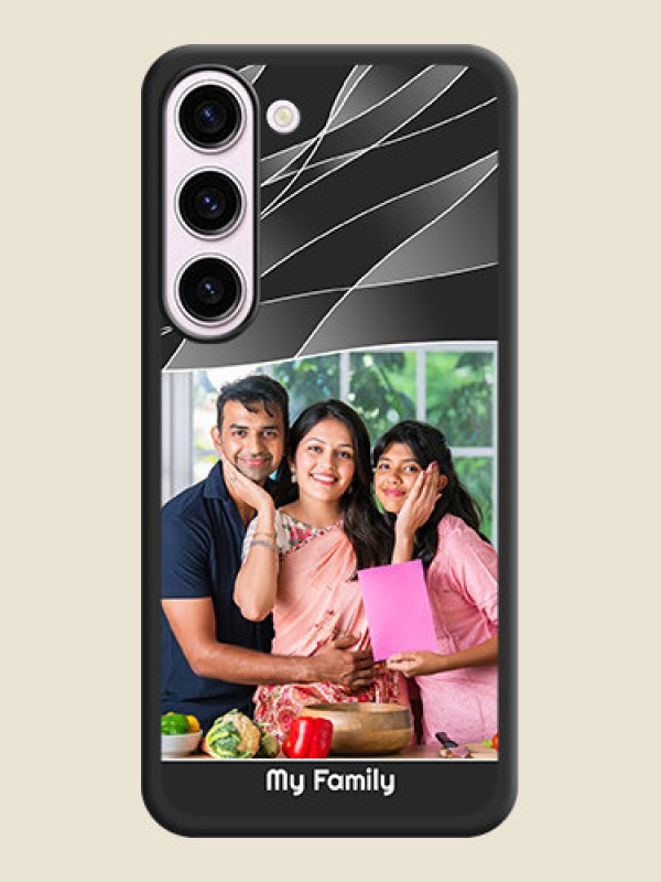 Custom Mixed Wave Lines on Photo on Space Black Soft Matte Mobile Cover - Samsung Galaxy S23 Plus 5G