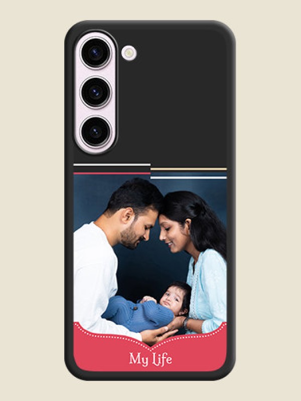 Custom Classic Plain Design with Name on Photo on Space Black Soft Matte Phone Cover - Samsung Galaxy S23 Plus 5G