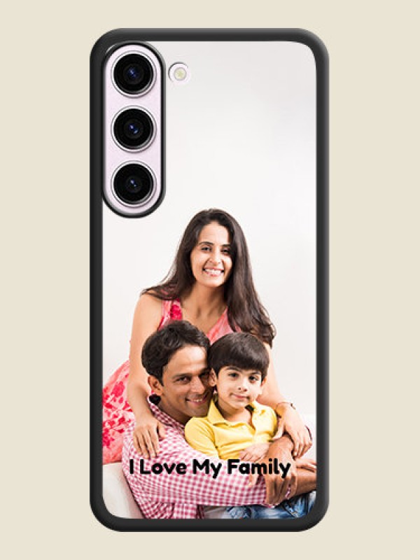 Custom Full Single Pic Upload With Text On Space Black Personalized Soft Matte Phone Covers -Samsung Galaxy S23 Plus 5G