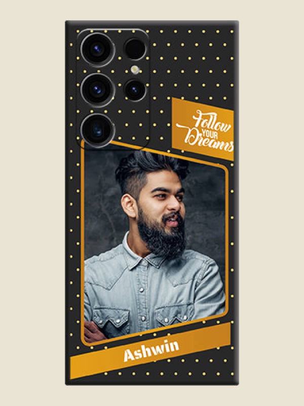 Custom Follow Your Dreams with White Dots on Space Black Custom Soft Matte Phone Cases - Samsung Galaxy S23 Ultra 5G