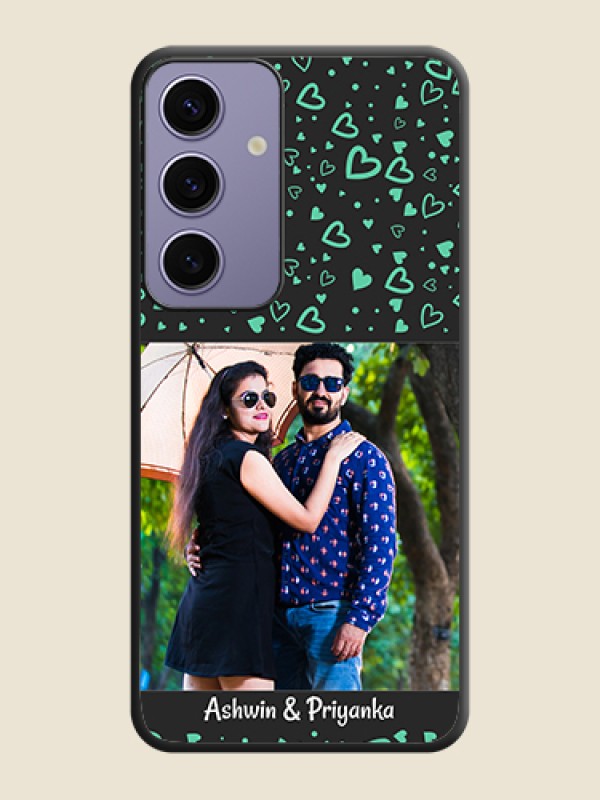 Custom Sea Green Indefinite Love Pattern - Photo on Space Black Soft Matte Mobile Cover - Galaxy S24 5G