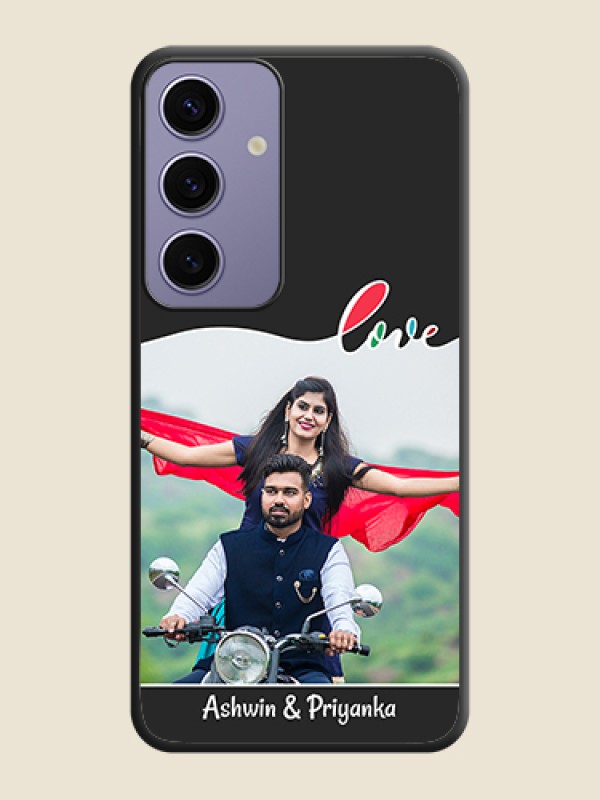 Custom Fall in Love Pattern with Picture - Photo on Space Black Soft Matte Mobile Case - Galaxy S24 5G