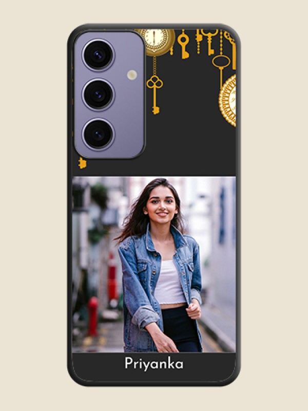 Custom Decorative Design with Text on Space Black Custom Soft Matte Back Cover - Galaxy S24 5G
