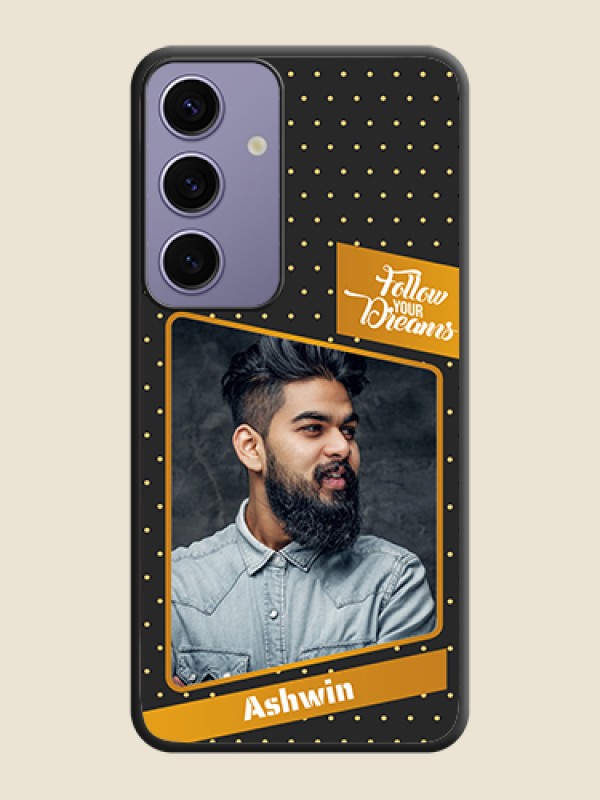 Custom Follow Your Dreams with White Dots on Space Black Custom Soft Matte Phone Cases - Galaxy S24 5G