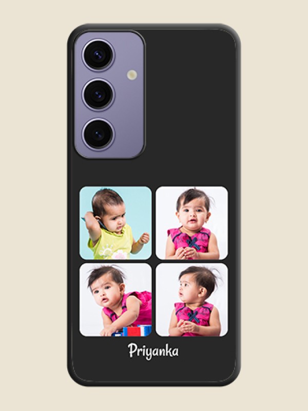 Custom Floral Art with 6 Image Holder - Photo on Space Black Soft Matte Mobile Case - Galaxy S24 5G