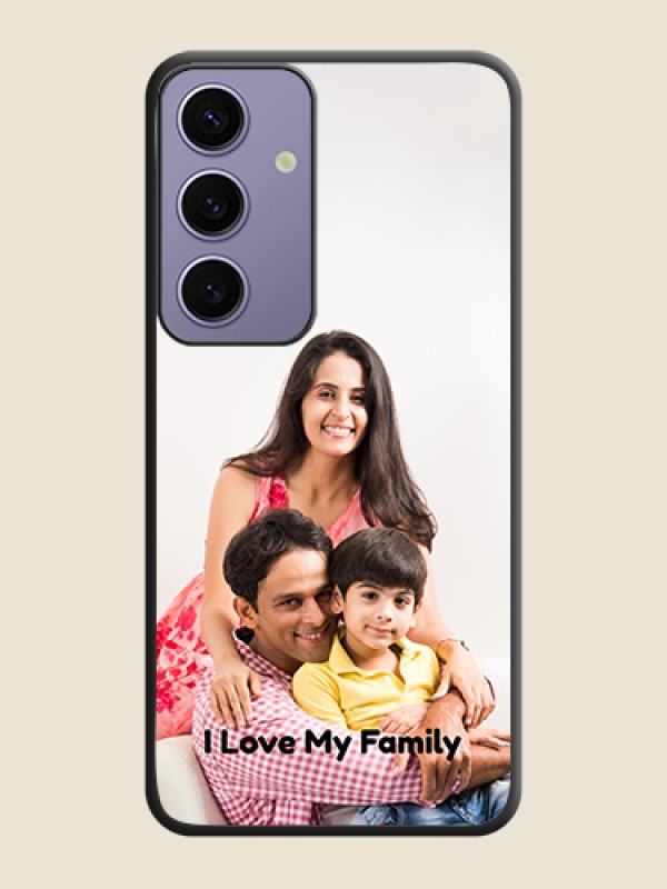 Custom Full Single Pic Upload With Text On Space Black Personalized Soft Matte Phone Covers - Galaxy S24 5G