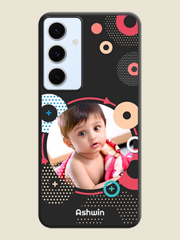 Custom Multicoloured Round Image On Space Black Custom Soft Matte Mobile Back Cover - Galaxy S24 FE 5G