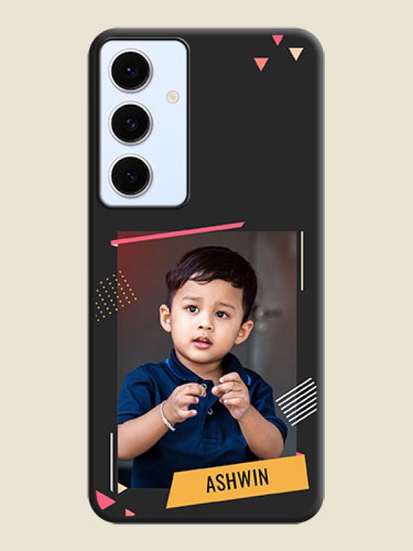 Custom Photo Frame with Triangle Small Dots on Photo On Space Black Custom Soft Matte Mobile Back Cover - Galaxy S24 FE 5G