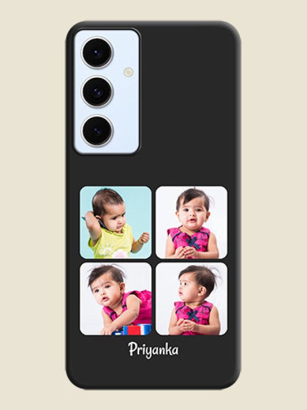 Custom Floral Art with 6 Image Holder on Photo On Space Black Custom Soft Matte Mobile Back Cover - Galaxy S24 FE 5G