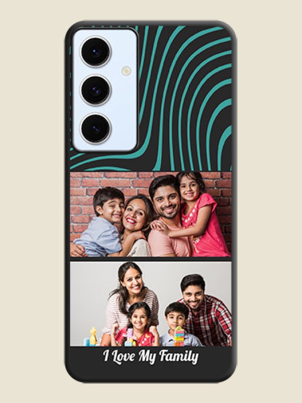 Custom Wave Pattern with 2 Image Holder On Space Black Custom Soft Matte Mobile Back Cover - Galaxy S24 FE 5G