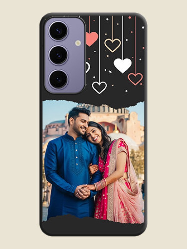 Custom Love Hangings with Splash Wave Picture on Space Black Custom Soft Matte Phone Back Cover - Galaxy S24 Plus 5G