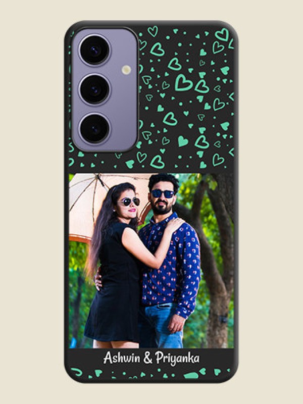 Custom Sea Green Indefinite Love Pattern - Photo on Space Black Soft Matte Mobile Cover - Galaxy S24 Plus 5G