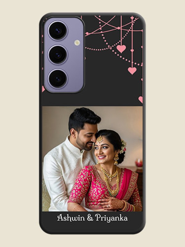 Custom Pink Love Hangings with Text on Space Black Custom Soft Matte Back Cover - Galaxy S24 Plus 5G