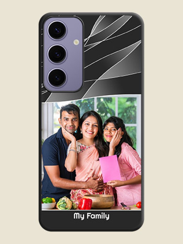 Custom Mixed Wave Lines - Photo on Space Black Soft Matte Mobile Cover - Galaxy S24 Plus 5G