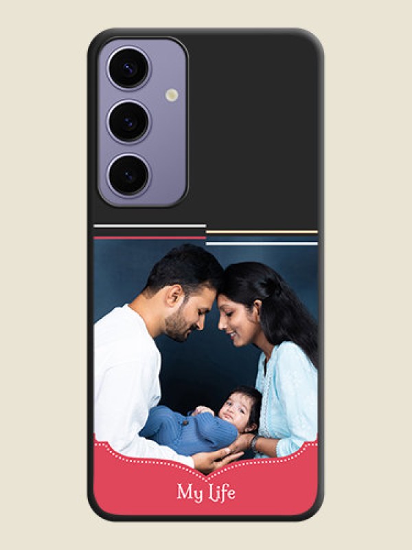 Custom Classic Plain Design with Name - Photo on Space Black Soft Matte Phone Cover - Galaxy S24 Plus 5G