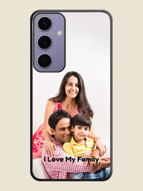 Custom Full Single Pic Upload With Text On Space Black Personalized Soft Matte Phone Covers - Galaxy S24 Plus 5G