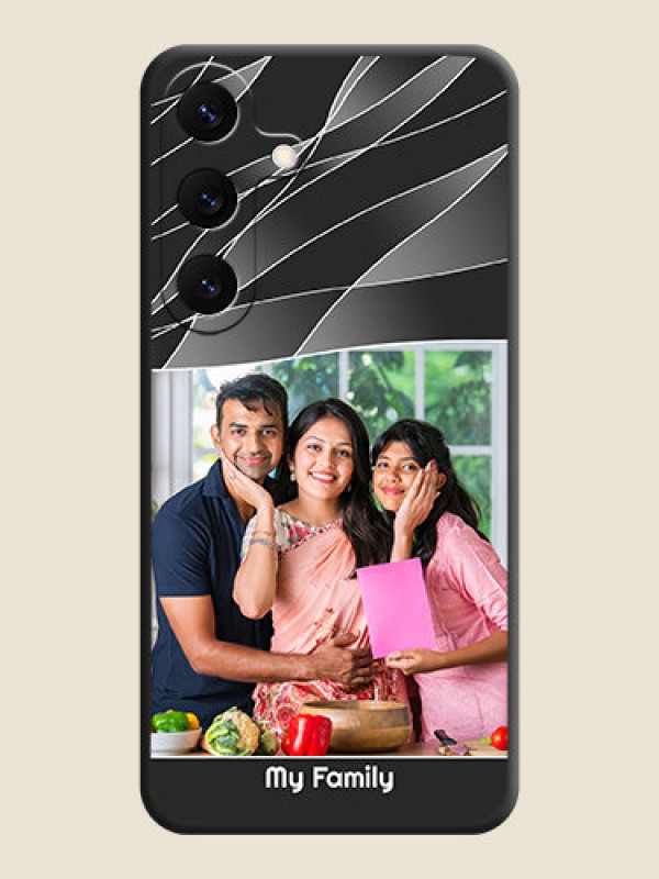 Custom Mixed Wave Lines on Photo On Space Black Custom Soft Matte Mobile Back Cover - Galaxy S25 5G