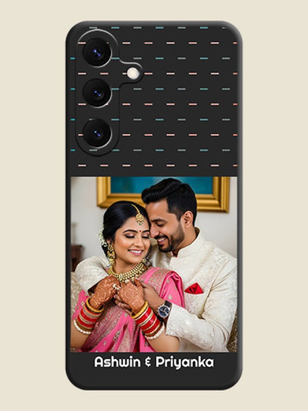 Custom Line Pattern Design with Text On Space Black Custom Soft Matte Mobile Back Cover - Galaxy S25 5G