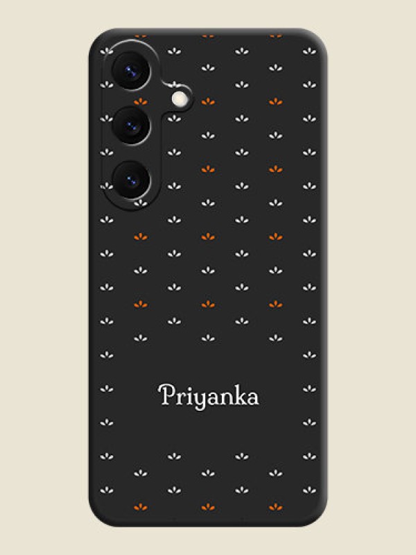 Custom Simple Pattern With Custom Text On Space Black Custom Soft Matte Mobile Back Cover - Galaxy S25 5G