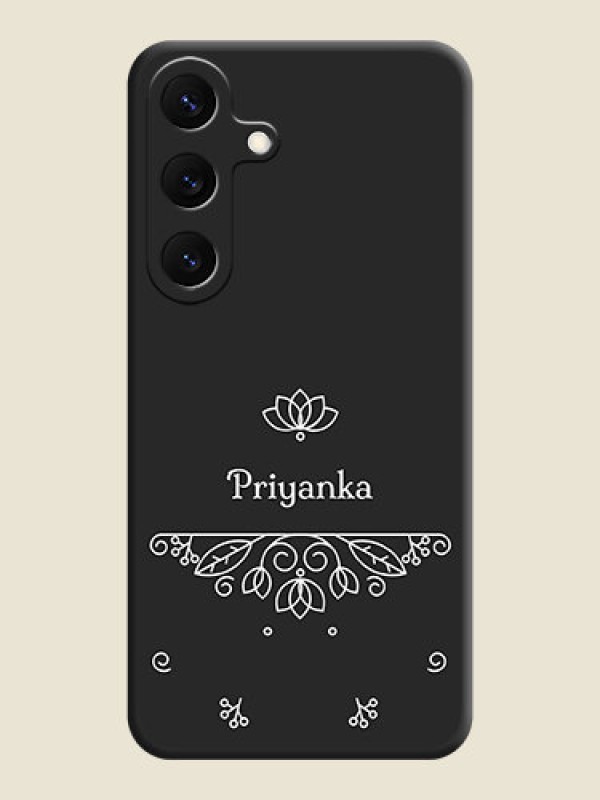 Custom Lotus Garden Custom Text On Space Black Custom Soft Matte Mobile Back Cover - Galaxy S25 5G
