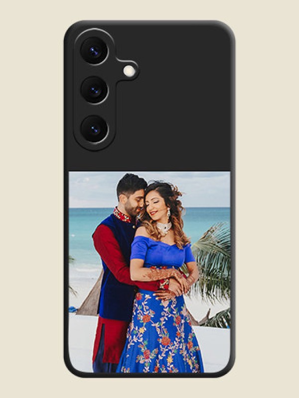 Custom Image Upload With Space Black Color On Custom Soft Matte Mobile Back Cover - Samsung Galaxy S25 5G
