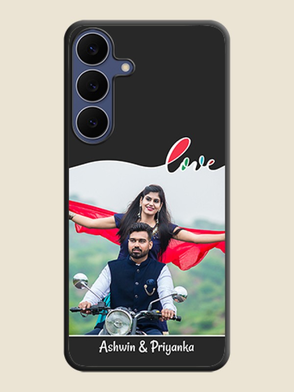 Custom Fall in Love Pattern with Picture on Photo On Space Black Custom Soft Matte Mobile Back Cover - Samsung Galaxy S25 FE 5G