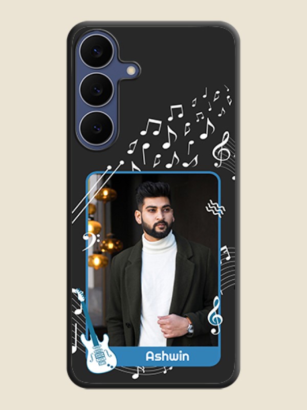 Custom Musical Theme Design with Text on Photo On Space Black Custom Soft Matte Mobile Back Cover - Samsung Galaxy S25 FE 5G