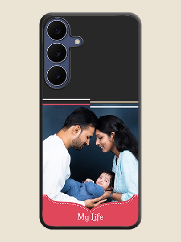 Custom Classic Plain Design with Name On Space Black Custom Soft Matte Mobile Back Cover - Samsung Galaxy S25 FE 5G