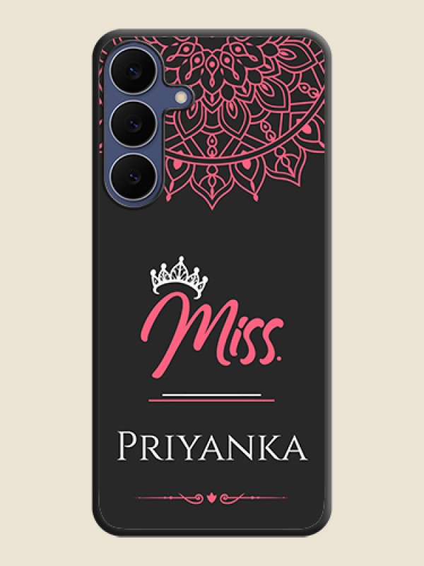 Custom Mrs Name with Floral Design On Space Black Custom Soft Matte Mobile Back Cover - Samsung Galaxy S25 FE 5G