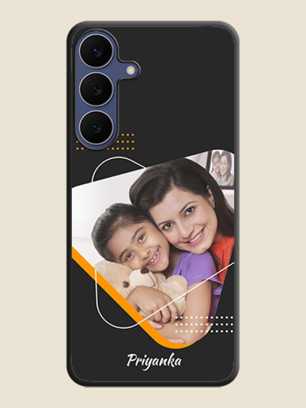Custom Yellow Triangle on Photo On Space Black Custom Soft Matte Mobile Back Cover - Samsung Galaxy S25 FE 5G